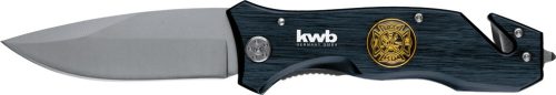 KWB PROFI biztonsági kés üvegtörővel és övvágóval, 440 rozsdamentes acél penge, 90 mm