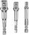 KWB PREMIUM adapterkészlet 1/4", 3/8" és 1/2 "négyzet, 1/4"-os hatszögletű ISO 1173, E 6.3.