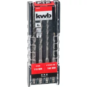   KWB STANDARD fúrószár készlet, 4 db vasbeton, tégla, ytong, kő 110x5 mm,160 x 6, 8, 10 mm