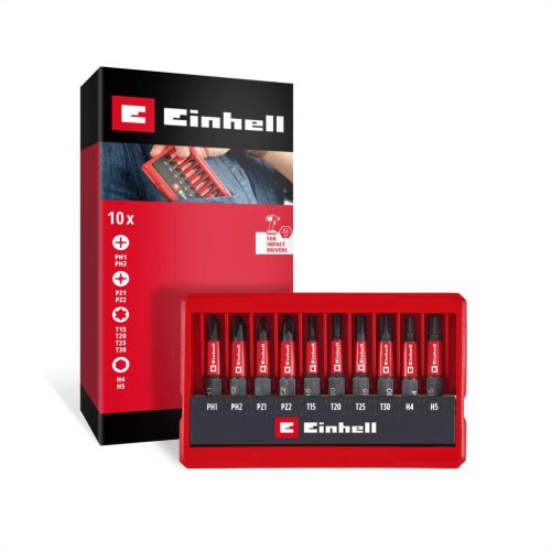 Einhell 10 részes ütvefúró bitkészlet, zsebes készlet, 50 mm