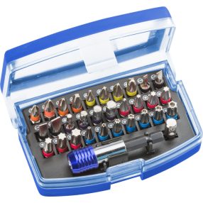   KWB STANDAR bitkészlet, 32 db, 25 mm bitek, mágneses bit-tartó 1/4", dugókulcs adapter ISO 1173, E 6.3  