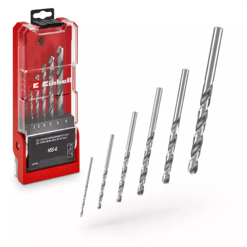 Einhell 6 részes HSS-G fémfúrókészlet, Ø 2–8 mm