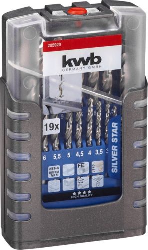 KWB PROFI hengeres spirálfúrószár klt. 19 db 1-10 mm