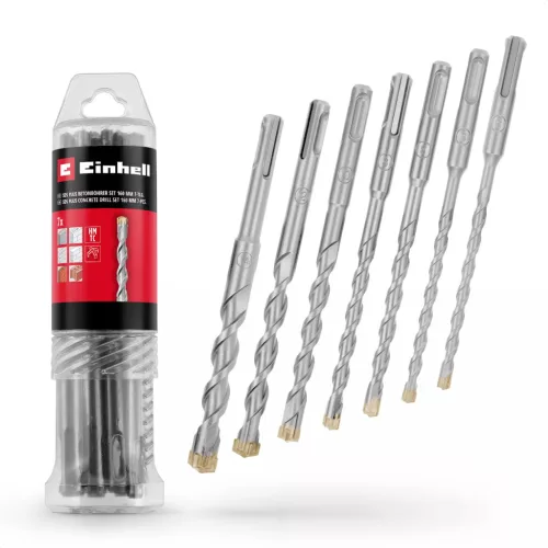 Einhell 7 részes SDS Plus kalapácsfúró készlet, 4 élű, 160 mm, Ø 6–14 mm