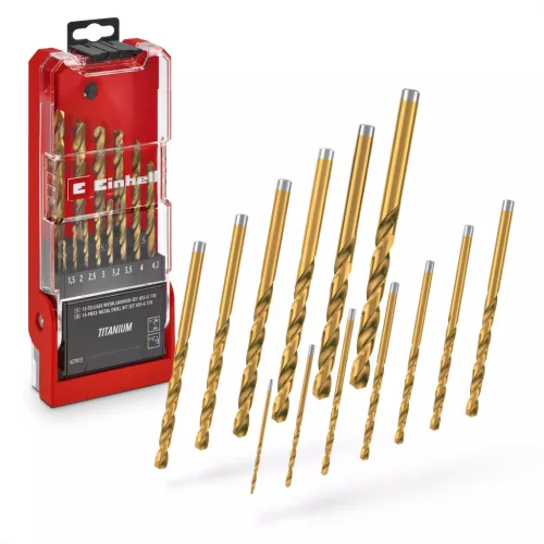 Einhell 13 részes HSS-G TiN fémfúrókészlet, Ø 1,5–6,5 mm