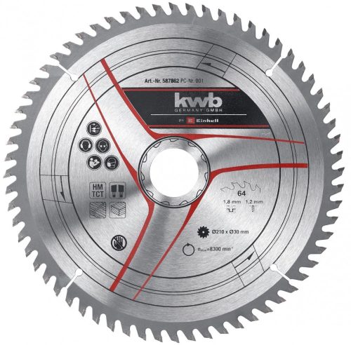 Einhell Fűrészlap 210x30x1,8 64 fogas körfűrész tartozék