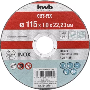   KWB PROFI CUT-FIX® INOX extra vékony vágókorong 115 x 22,23 x 1,0 mm 
