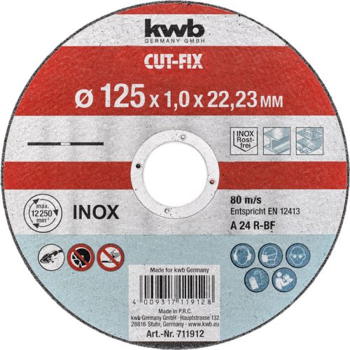 KWB PROFI CUT-FIX® INOX extra vékony vágókorong 125 x 22,23 x 1,0 mm 