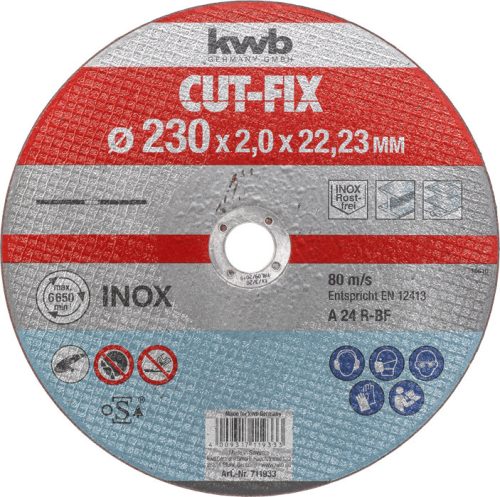KWB PROFI CUT-FIX®INOX extra vékony vágókorong 230 x 22,23 x 2,0 mm 