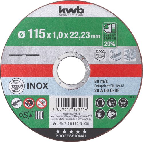KWB AKKU-TOP INOX extra vékony vágókorong 115 x 22,23 x 1,0 mm (inox)