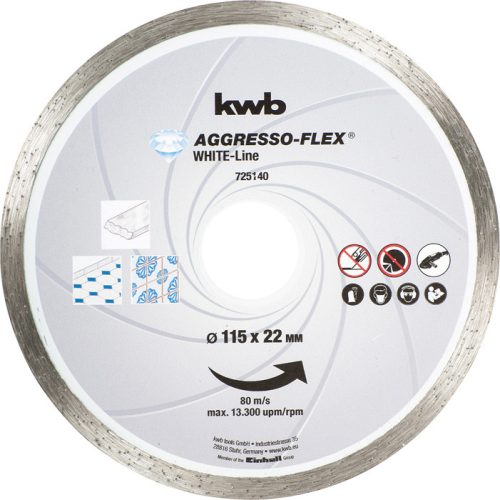 KWB PROFI WHITE-LINE AGGRESSO-FLEX® gyémánt vágótárcsa 115 x 22,23 x 5,0 x 1,8 mm
