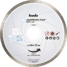   KWB PROFI WHITE-LINE AGGRESSO-FLEX® gyémánt vágótárcsa 125 x 22,23 x 5,0 x 1,9 mm