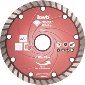   KWB PROFI RED-LINE CUT-FIX® gyémánt vágótárcsa 125 x 22,23 x 7,0 x 2,3 mm