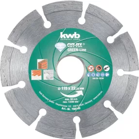   KWB PROFI GREEN-LINE CUT-FIX® gyémánt vágótárcsa 125 x 22,23 x 7,0 x 1,6 mm