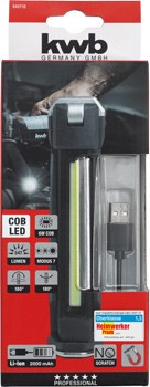 "KWB PROFI COB-LED SMALL INSPECTION LAMP több funkciós COB-LED munkalámpa akku: 5.200 mAh  fényerő: 547 lm"