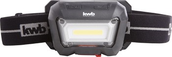 "KWB PROFI COB-LED 1.5 W HEAD LIGHT több funkciós 3 W-os COB-LED fejlámpa akku: 1.500 mAh  fényerő: 294 lm"